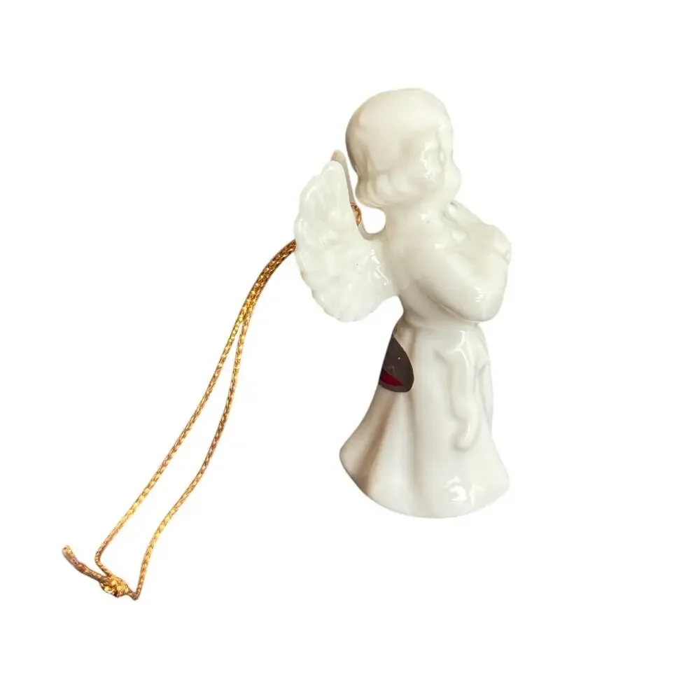 Giftworld Of Gorham Made In Japan Porcelain White Angel Christmas Holiday Violin